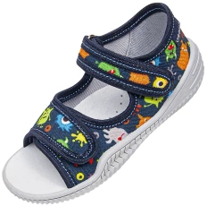 Viggami Kids’ Sneakers TEOŚ DRUK – Navy Blue with Print (Sizes 20–25)