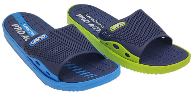 Men's pool slippers Lano MKL-4-6168-X1 blue and green size 42-46