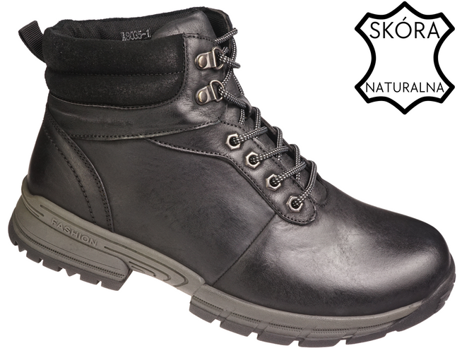 Buty zimowe męskie Le Scarpe MA8035-1 czarne rozm.40-45