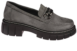 Women's moccasins Skotnicki DP-3-Y25AGY, gray, sizes 36-41