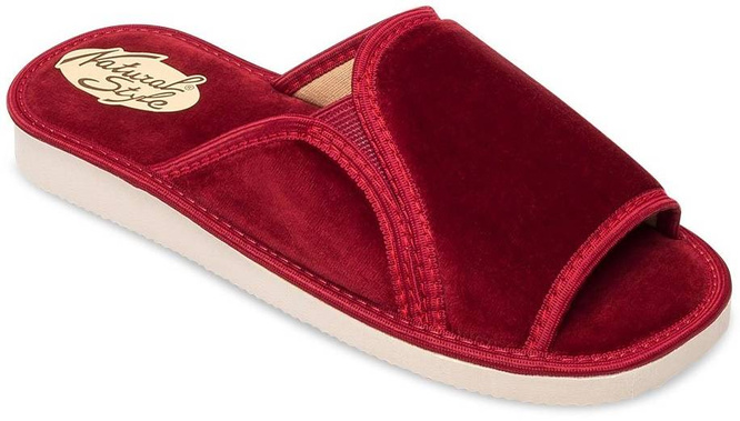 Pantofle damskie Meteor DV025 SABINA bordowe, czerwone, niebieskie i granatowe rozm.36-40