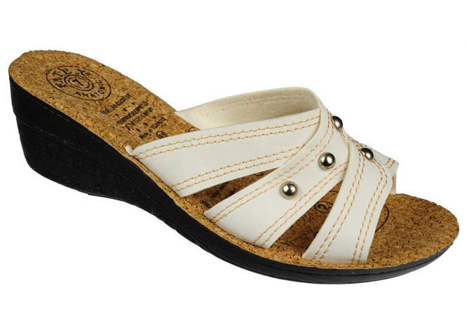 Women's Turkish slippers Fatex DF2311 white size 36-40