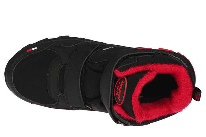 Buty zimowe dziecięce American Club CHL-105 czarno-czerwone i czarno-niebieskie rozm.32-36