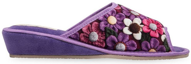 Pantofle damskie Meteor DV065 STOKROTKA czerwone, granatowe i fioletowe rozm.36-40