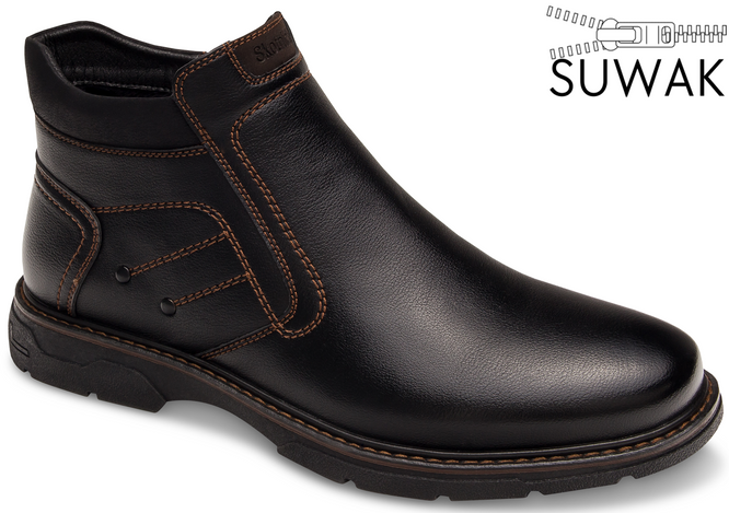 Buty zimowe męskie Skotnicki MB-4-0753BR brązowe rozm.40-45