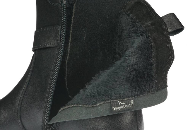 Buty zimowe damskie Sergio Leone DTR719-SCZ czarne rozm.36-40