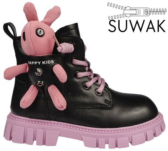 Buty zimowe dziecięce Apawwa BND740-3 czarno-fioletowy rozm.26-31