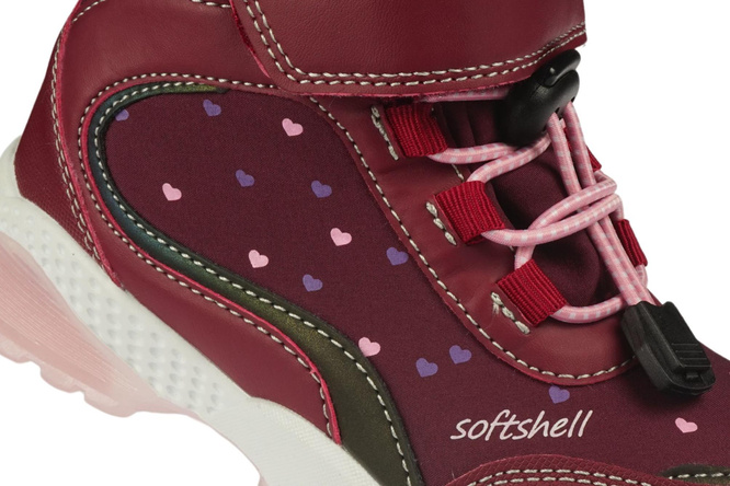 Buty zimowe dziecięce American Club BRL-131 granatowe i bordowe LED rozm.27-31