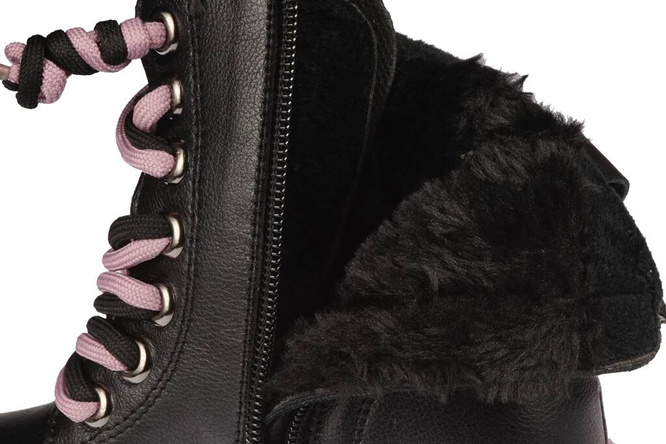 Buty zimowe dziecięce Apawwa CND744BLPU czarno-fioletowy rozm.32-37