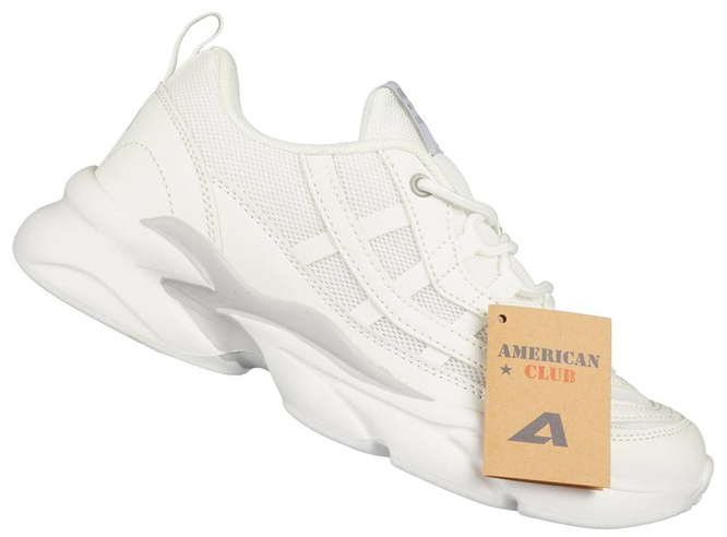 Buty sportowe młodzieżowe American Club DFH-30 białe i czarne rozm.37-41