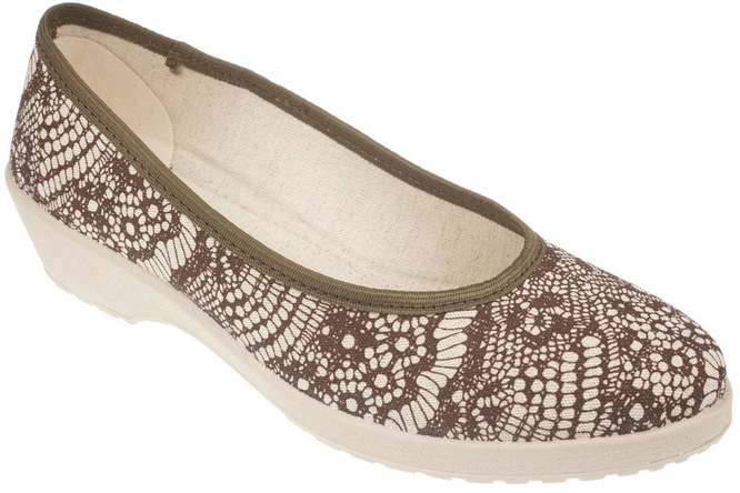 Women's trainers Skarpol 137 KWIATY LEN beige size 36-41