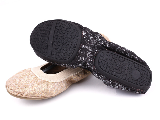 American Club women's ballerinas DLC-E041-160606-1 black and beige, size 36-41