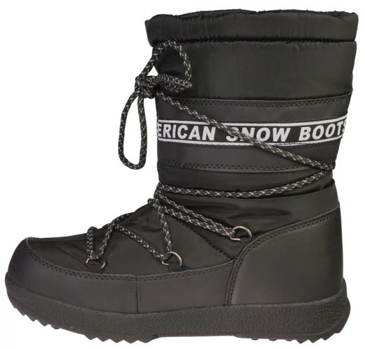 American Club DSN-47 women's snow boots, black and white, sizes 36-41