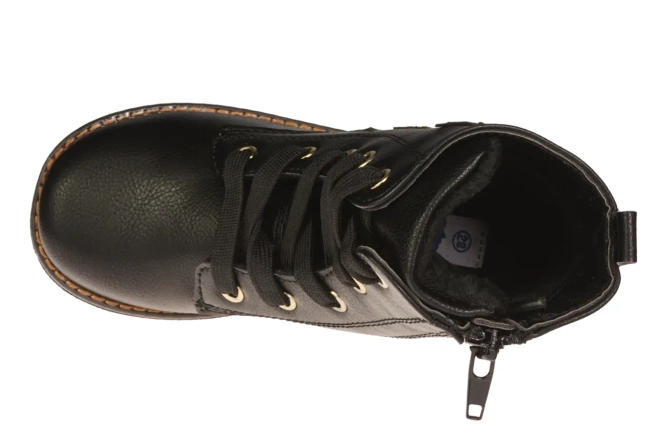 Children's winter shoes American Club BAB-17182E black and navy blue, size 27-31