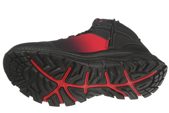Buty zimowe męskie Badoxx MLXC-8292WBLRE czarno-czerwone  rozm.41-46