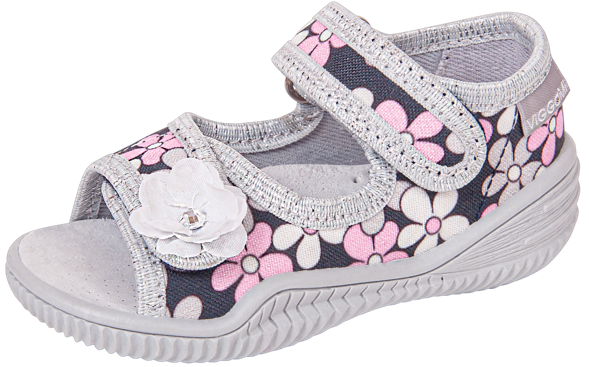 Tenisówki dziecięce Viggami EMILKA KWIATKI popielate rozm.19-25