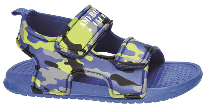 American Club BNH-70 children's pool slippers, green and gray, sizes 24-28