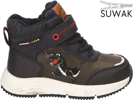 Buty zimowe dziecięce American Club AXD-168 czarne i granatowe rozm.23-27
