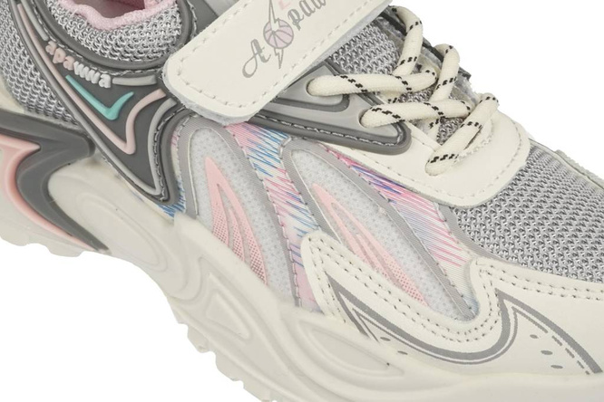 Children's sports shoes Apawwa BZC58WH white and gray holographic sizes 26-31