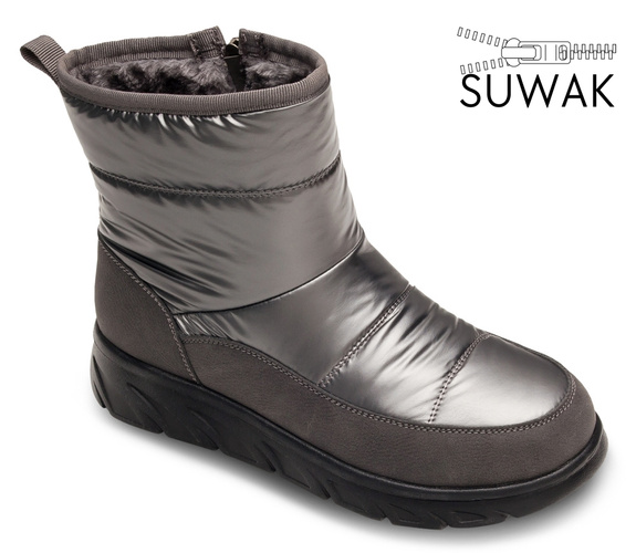 Women’s snow boots Jankowski DB-3-404DGY silver, sizes 36–41