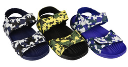 Children's pool slippers Emax C310B-3 blue, navy blue and black size 31-35