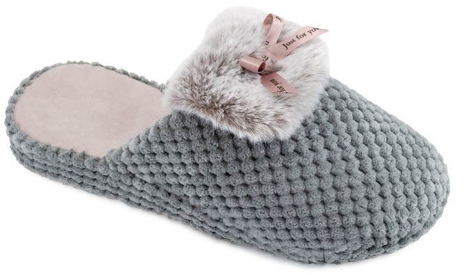 Pantofle damskie Meteor DV265 PIKÓWKA FUSBET szare rozm.36-40