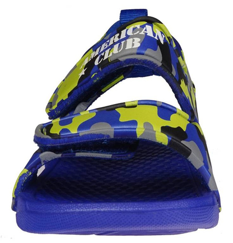 Sandały piankowe dziecięce American Club BNH-99 czarne i niebieskie rozm.24-28