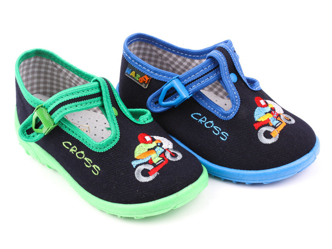 Children's sneakers for pairs Nazo 013MOTOR green and blue, sizes 18-27