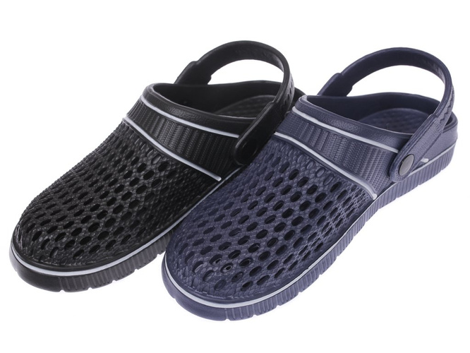 Klapki basenowe młodzieżowe Lano DKL-3-0211-A granatowe i czarne rozm.36-41