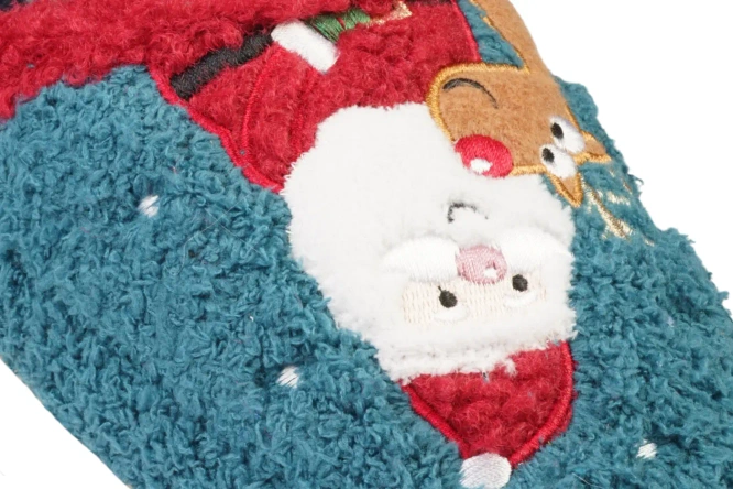 Pantofle tekstylne damskie American Club DSL-21 czarne i turkusowe rozm.37-41