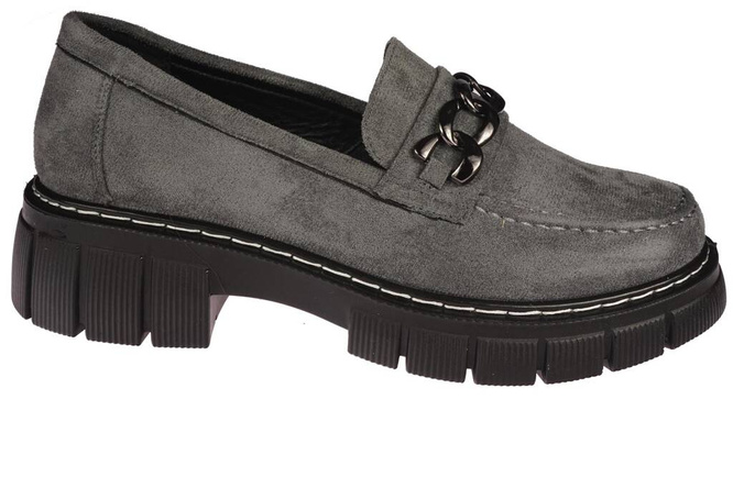 Women's moccasins Skotnicki DP-3-Y25AGY, gray, sizes 36-41