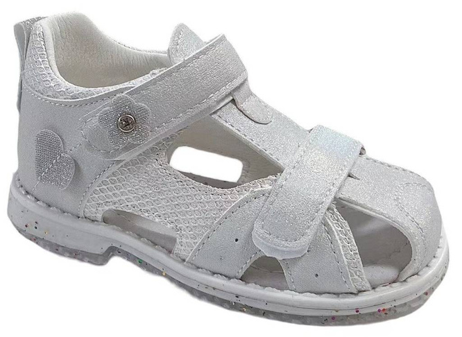 Children's sandals Clibee AAB-244WH white holographic size 21-26