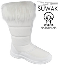 Wintery damskie Skarpol 186 LISKI biały rozm.37-41