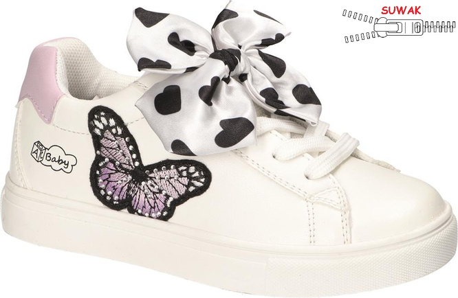 American Club CES-64 pink and white children's sports shoes, size 32-36