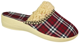 Pantofle tekstylne damskie Fatex DF2513 bordowe rozm.36-41