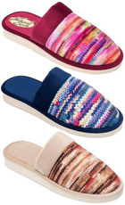 Pantofle damskie Meteor DV077 IWONA granatowe, beżowe i różowe rozm.36-40