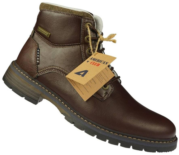American Club MRH-116 men's winter shoes, brown and black, sizes 41-46