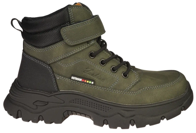 American Club Children’s Winter Boots CXD-159 – Black & Khaki, Sizes 35–39