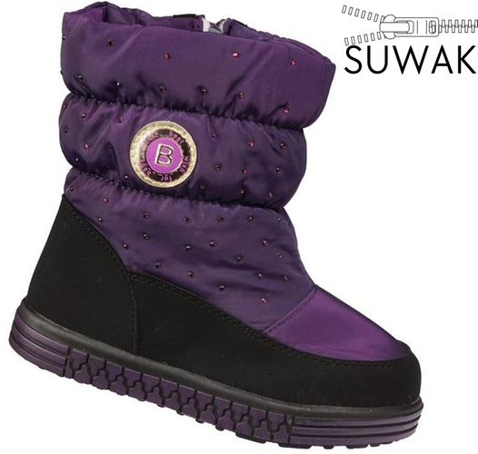 Children's purple snow boots Clibee AH-910BU, size 22-27