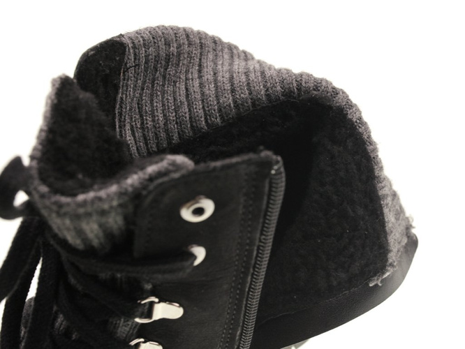 Buty zimowe damskie Bratbut-Natalii D292CZNU czarne 36-41