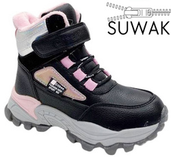 Children's winter shoes Clibee BH-275BLPI black and pink size 26-31