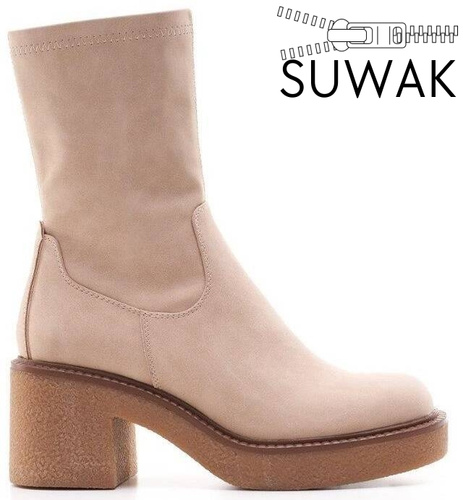 Buty zimowe damskie Sergio Leone DTR928BENU beżowe rozm.36-40