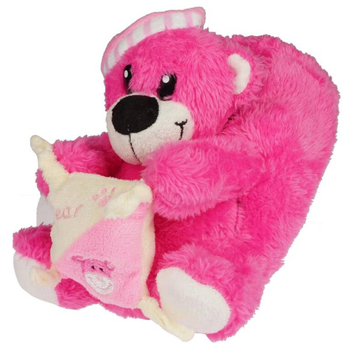 Children's textile slippers American Club C35011FU dark pink size 30-35