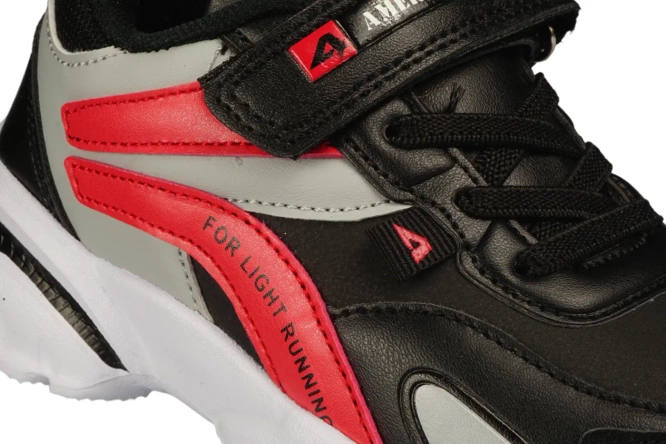 Buty sportowe dziecięce American Club BBS-21 czarno-czerwone i czarno-niebieskie rozm.27-31