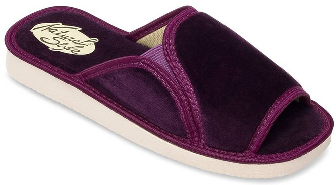 Pantofle damskie Meteor DV025 SABINA bordowe, czerwone, niebieskie i granatowe rozm.36-40