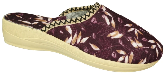 Women's textile slippers Fatex DF2510 burgundy, sizes 36–41