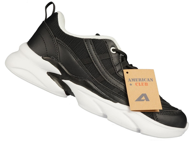 Buty sportowe młodzieżowe American Club DFH-30 białe i czarne rozm.37-41