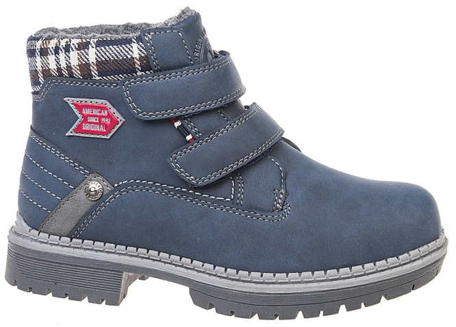 Buty zimowe dziecięce American Club BRH-45 granatowe i brązowe rozm.27-31