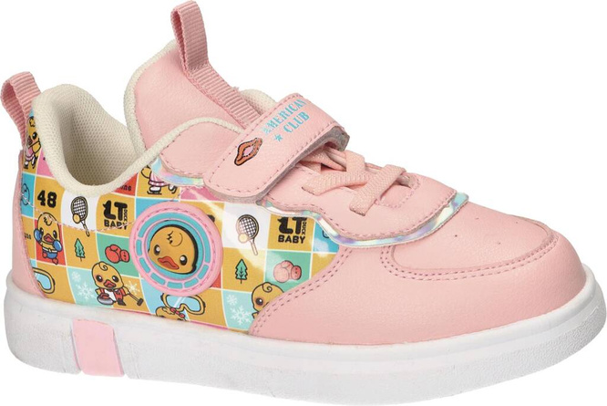 Buty sportowe dziecięce American Club BBD-19 białe i różowe rozm.27-31