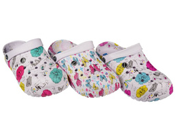 Women's pool slippers DH007-4 yellow, blue and red size 37-41